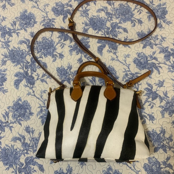 Dooney & Bourke Black and White Zebra Crossbody Bag - Picture 2 of 5